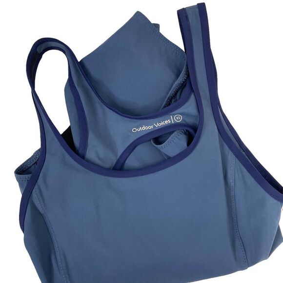 Outdoor Voices Navy Blue One‎ Piece Cutout back Swimsuit Sz XS - Picture 2 of 6